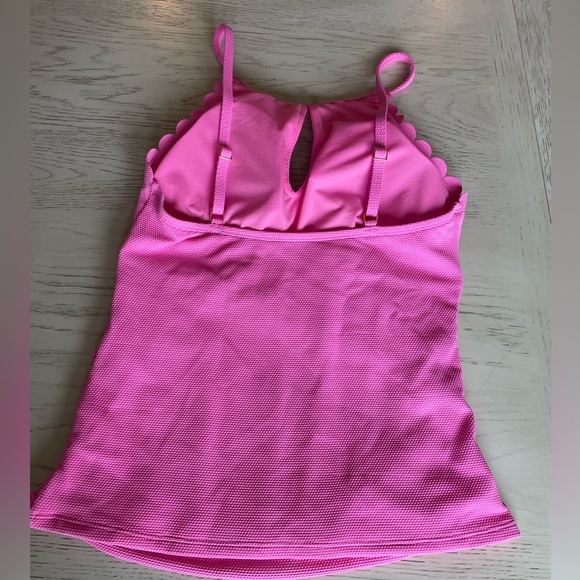 Crown and Ivy Pique High Neck Tankini Swim Top Pink Size 10 - Picture 4 of 5